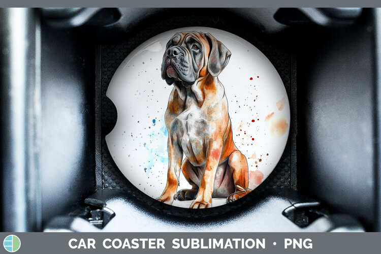 GorgeousWatercolor Splash Dogs 03 Car Coaster design.