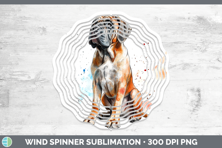 Watercolor Splash Dogs 03 Mastiff Wind Spinner Sublimation S