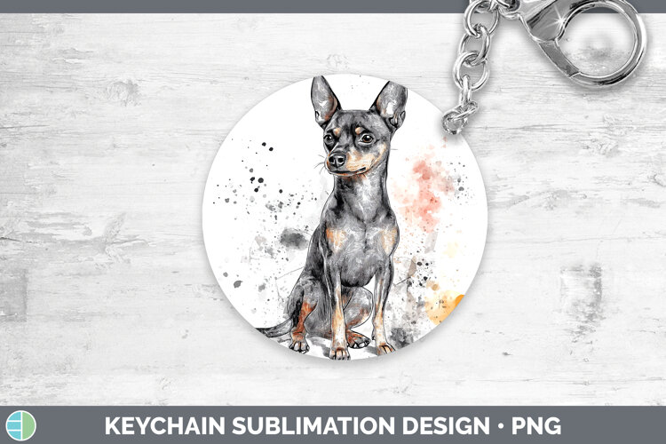 GorgeousWatercolor Splash Dogs 03 Keychain design.