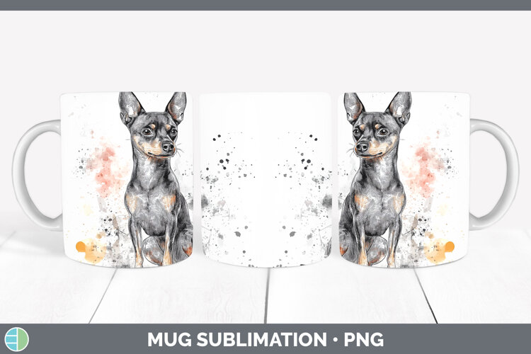 GorgeousWatercolor Splash Dogs 03 Mug Wrap design.