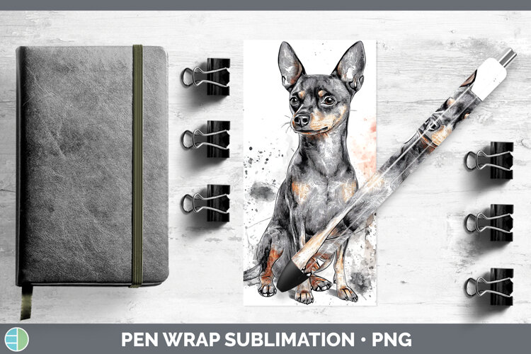GorgeousWatercolor Splash Dogs 03 Pen Wrap design.