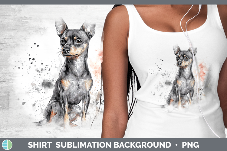 Watercolor Splash Dogs 03 Miniature Pinscher Shirt Sublimati