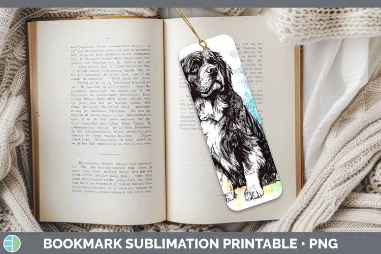 Watercolor Splash Dogs 03 Newfoundland Bookmark Sublimation