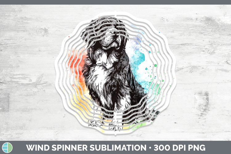 Watercolor Splash Dogs 03 Newfoundland Wind Spinner Sublimat