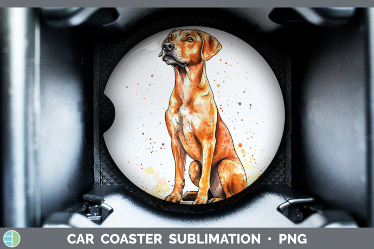 Watercolor Splash Dogs 03 Rhodesian Ridgeback Car Coaster Su