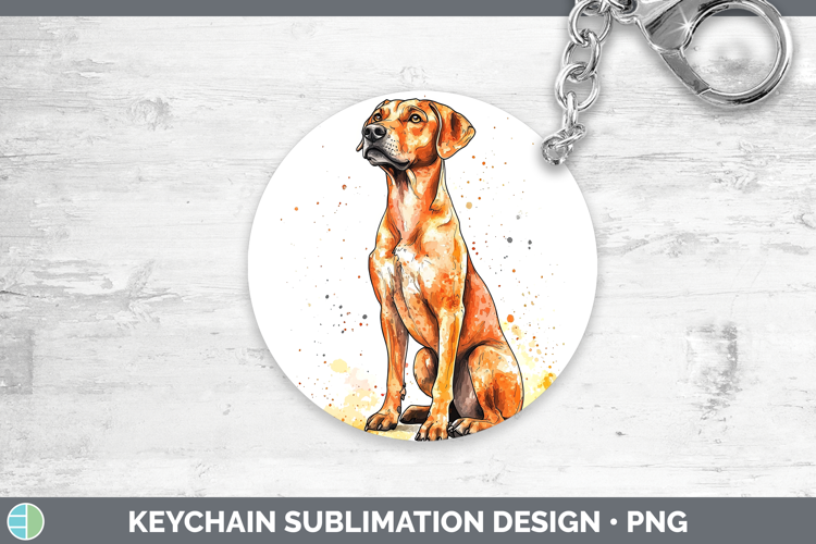 Watercolor Splash Dogs 03 Rhodesian Ridgeback Keychain Subli
