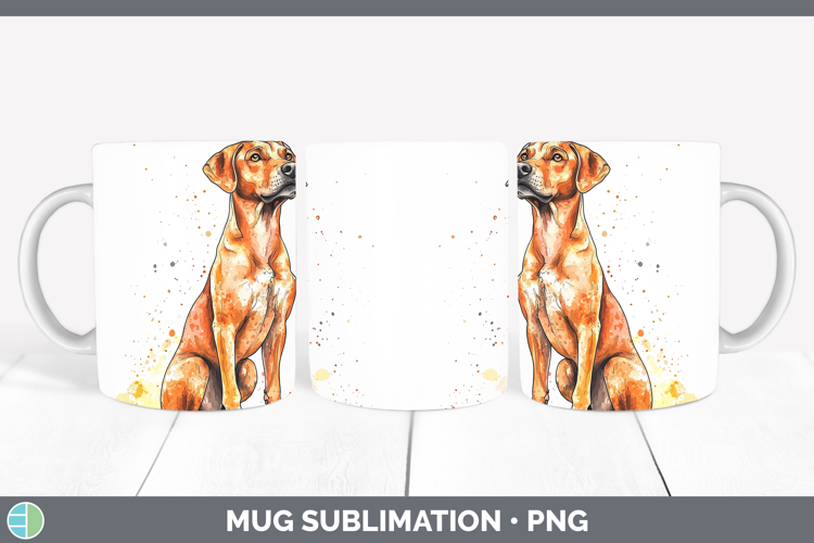 Watercolor Splash Dogs 03 Rhodesian Ridgeback Mug Wrap Subli