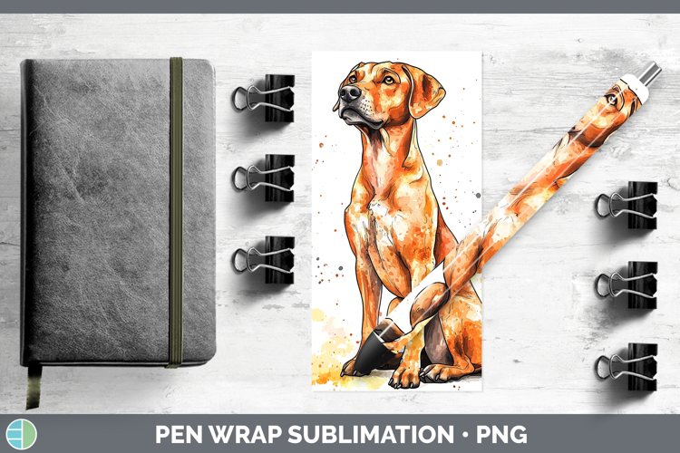 Watercolor Splash Dogs 03 Rhodesian Ridgeback Pen Wrap Subli