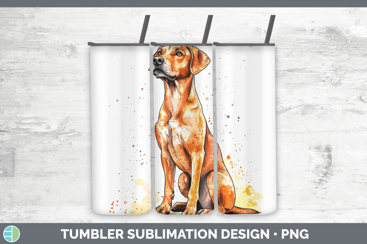 Watercolor Splash Dogs 03 Rhodesian Ridgeback Tumbler Sublim