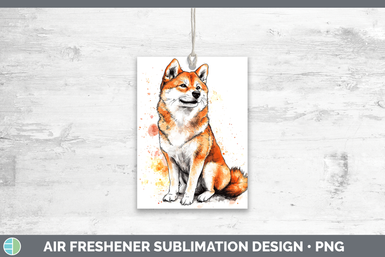Watercolor Splash Dogs 03 Shiba Inu Air Freshener Sublimatio