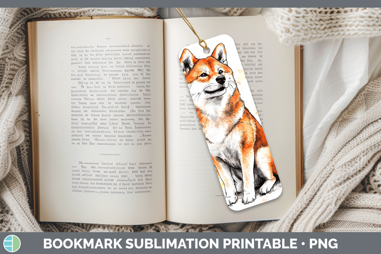 Watercolor Splash Dogs 03 Shiba Inu Bookmark Sublimation Pri