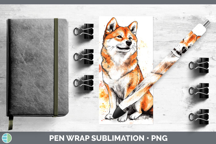 GorgeousWatercolor Splash Dogs 03 Pen Wrap design.