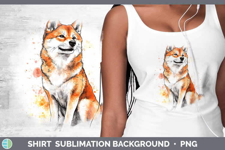 Watercolor Splash Dogs 03 Shiba Inu Shirt Sublimation Sublim