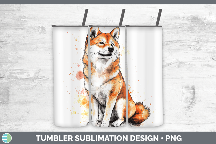 Watercolor Splash Dogs 03 Shiba Inu Tumbler Sublimation 20 o