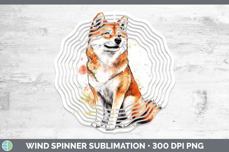 GorgeousWatercolor Splash Dogs 03 Wind Spinner design.