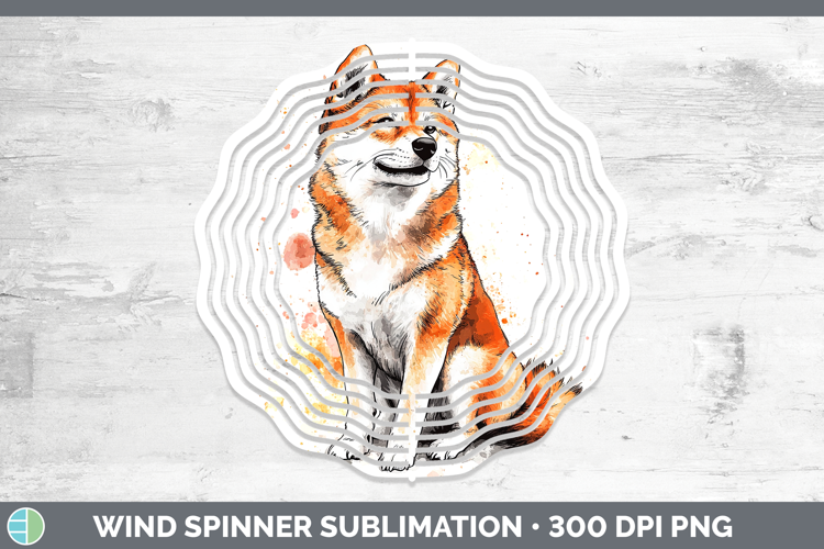 Watercolor Splash Dogs 03 Shiba Inu Wind Spinner Sublimation