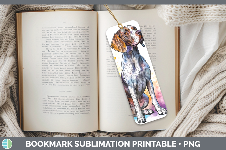 Watercolor Splash Dogs 03 Shorthaired Pointer Bookmark Subli