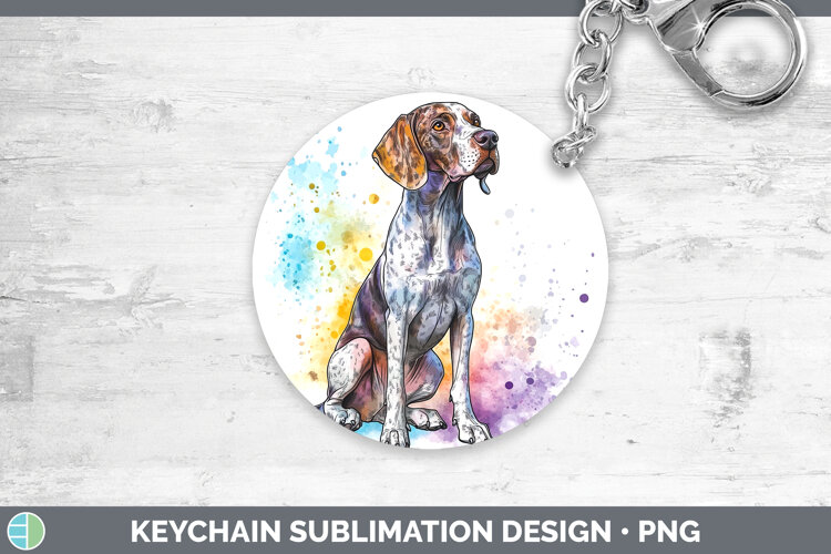 GorgeousWatercolor Splash Dogs 03 Keychain design.