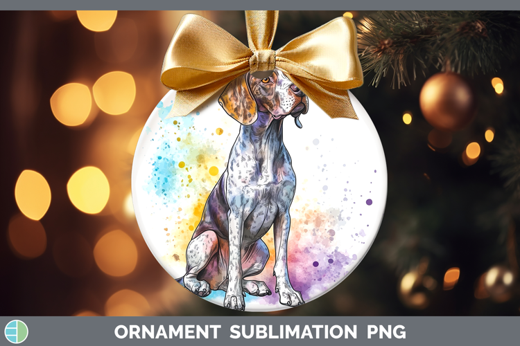 Watercolor Splash Dogs 03 Shorthaired Pointer Ornament Subli