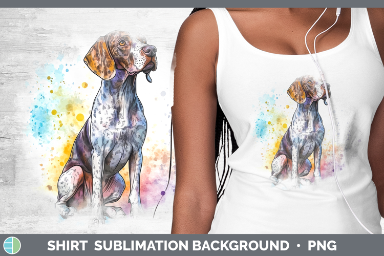 Watercolor Splash Dogs 03 Shorthaired Pointer Shirt Sublimat
