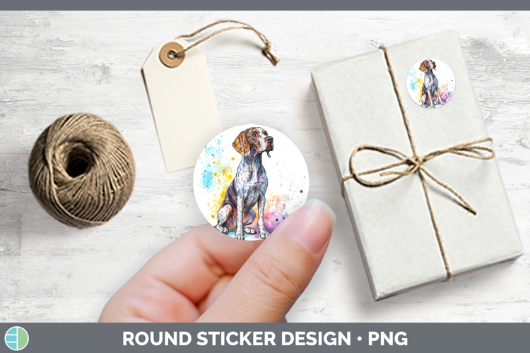 Watercolor Splash Dogs 03 Shorthaired Pointer Stickers | Rou