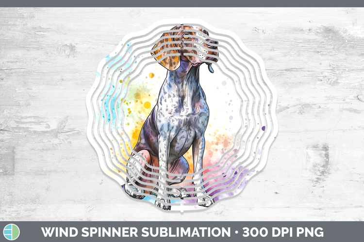 Watercolor Splash Dogs 03 Shorthaired Pointer Wind Spinner S