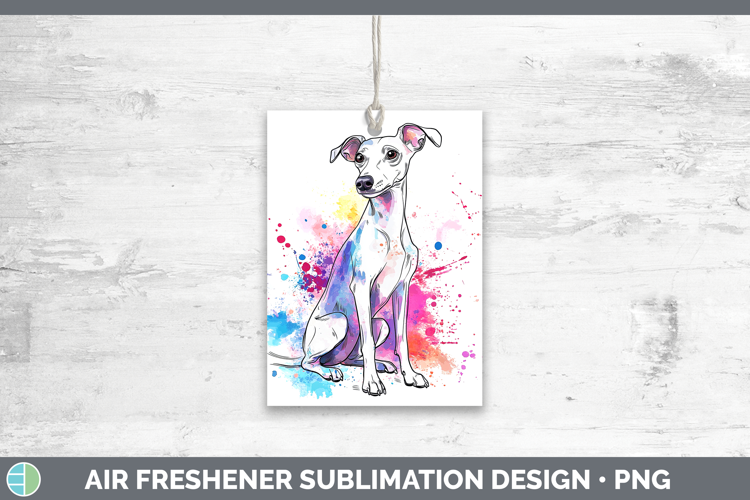 Watercolor Splash Dogs 03 Whippet Air Freshener Sublimation