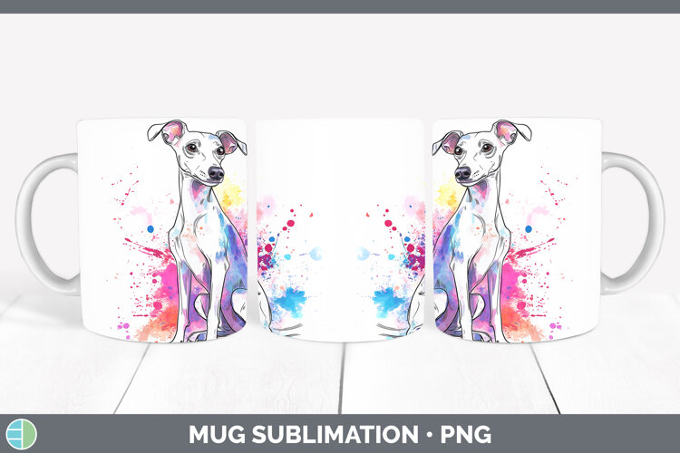 GorgeousWatercolor Splash Dogs 03 Mug Wrap design.