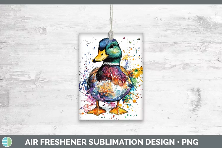 Watercolor Splash Duck Air Freshener Sublimation Car Freshen