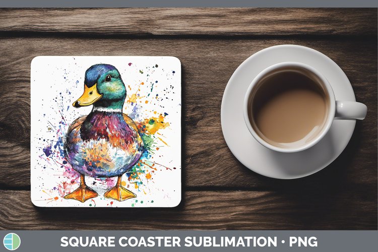 GorgeousWatercolor Splash Square Coaster design.