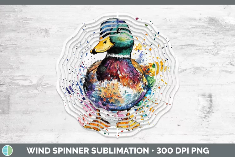 Watercolor Splash Duck Wind Spinner Sublimation Spinner Desi