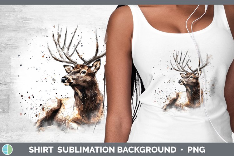 Watercolor Splash Elk Shirt Sublimation Sublimation Backgrou