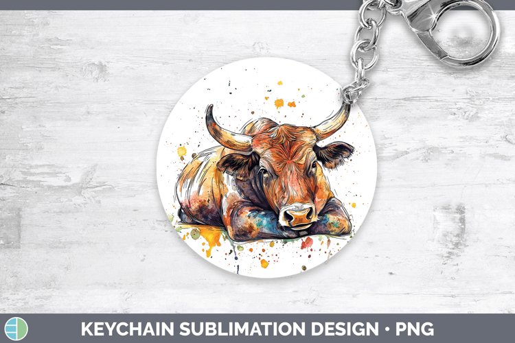 GorgeousWatercolor Splash Farm Keychain design.