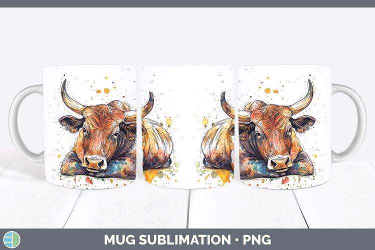 GorgeousWatercolor Splash Farm Mug Wrap design.