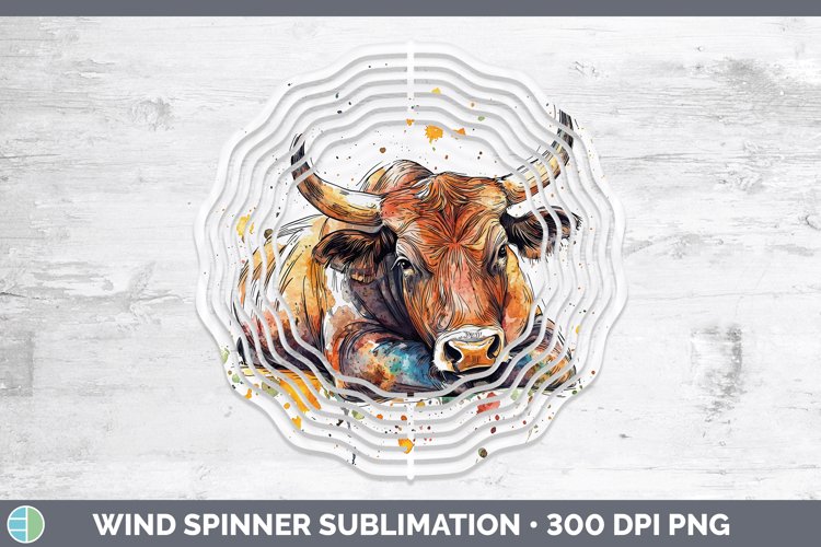 GorgeousWatercolor Splash Farm Wind Spinner design.