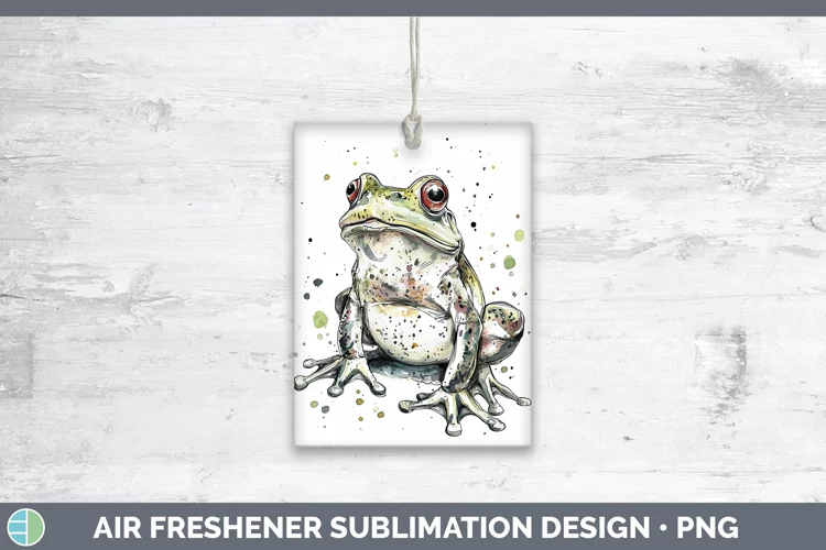 Watercolor Splash Farm Bullfrog Air Freshener Sublimation Ca