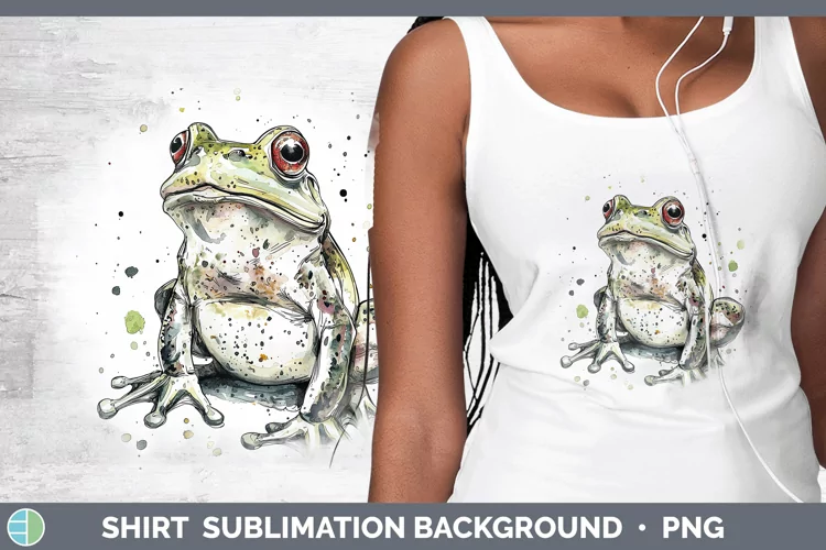 Watercolor Splash Farm Bullfrog Shirt Sublimation Sublimatio