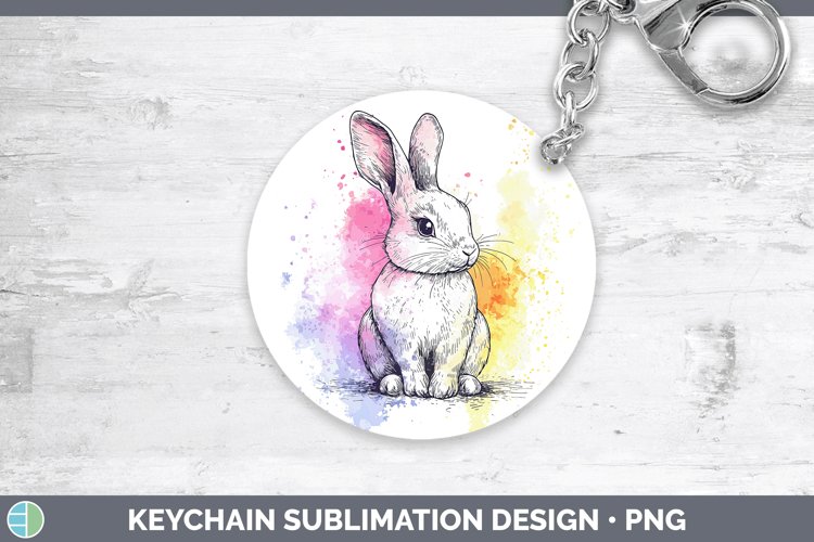 GorgeousWatercolor Splash Farm Keychain design.
