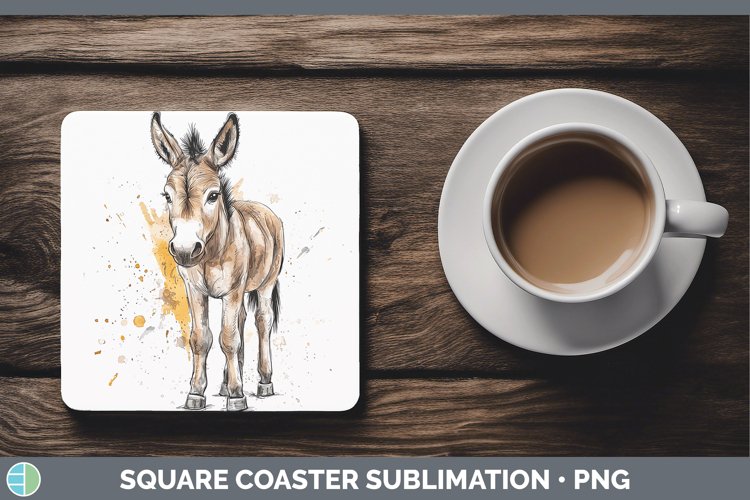 GorgeousWatercolor Splash Farm Square Coaster design.