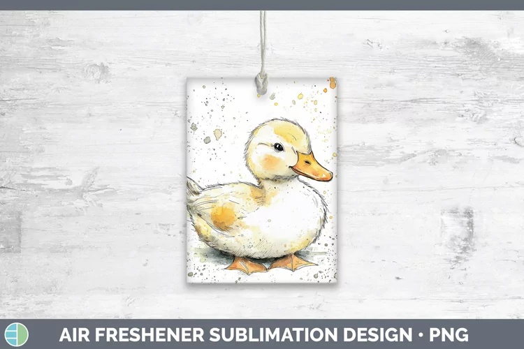 Watercolor Splash Farm Duck Air Freshener Sublimation Car Fr