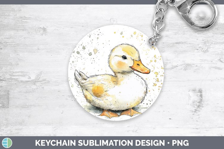 GorgeousWatercolor Splash Farm Keychain design.