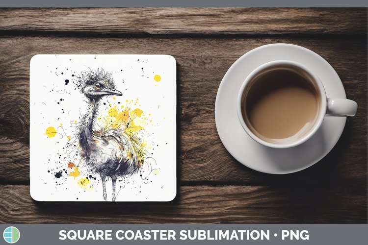 GorgeousWatercolor Splash Farm Square Coaster design.