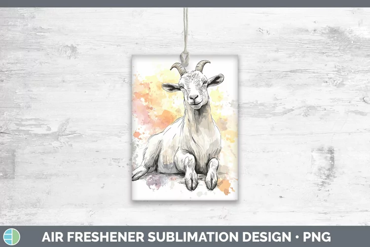 Watercolor Splash Farm Goat Air Freshener Sublimation Car Fr