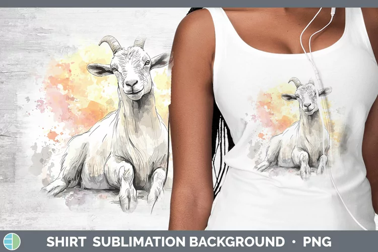Watercolor Splash Farm Goat Shirt Sublimation Sublimation Ba
