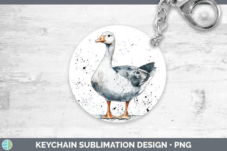 GorgeousWatercolor Splash Farm Keychain design.