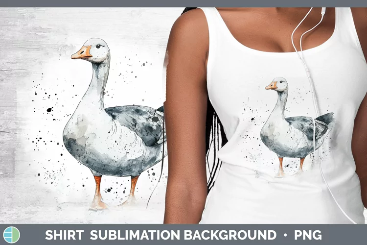 Watercolor Splash Farm Goose Shirt Sublimation Sublimation B