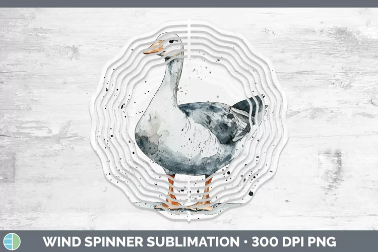 Watercolor Splash Farm Goose Wind Spinner Sublimation Spinne