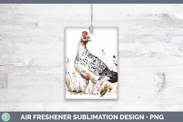 Watercolor Splash Farm Guinea Hen Air Freshener Sublimation