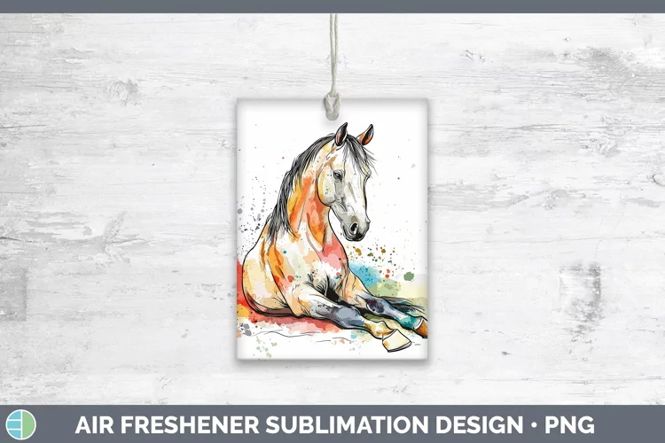 Watercolor Splash Farm Horse Air Freshener Sublimation Car F