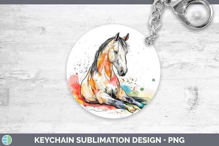 GorgeousWatercolor Splash Farm Keychain design.